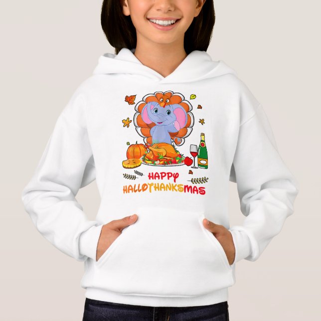 Happy Hallo Elephant Drinking Wine Thank You Gift  (Front)