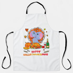 Happy Hallo Elephant Drinking Wine Thank You Gift Apron
