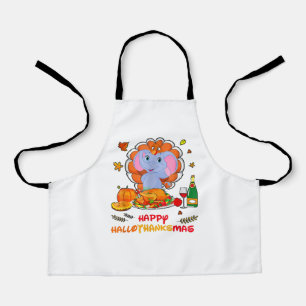 Happy Hallo Elephant Drinking Wine Thank You Gift Apron