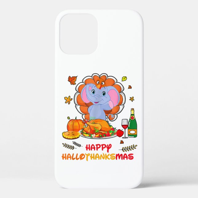 Happy Hallo Elephant Drinking Wine Thank You Gift  Case-Mate iPhone Case (Back)
