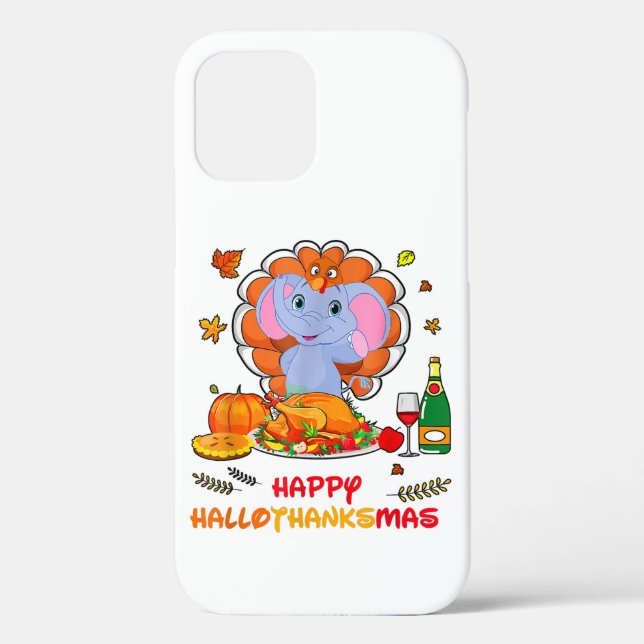 Happy Hallo Elephant Drinking Wine Thank You Gift  Case-Mate iPhone Case (Back)