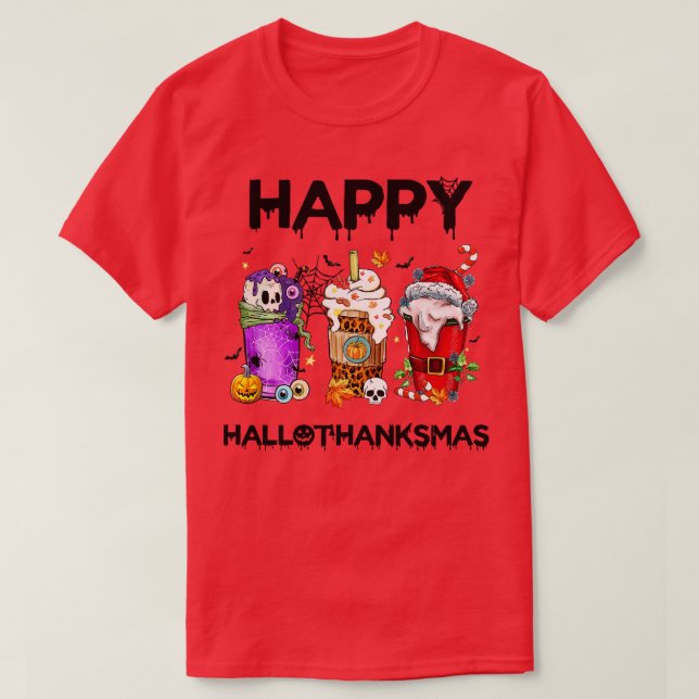 Happy Hallo Thank xmas T-Shirt (Design Front)