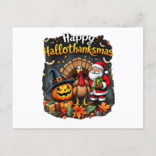 Happy Hallo Thanks mas Merry Christmas Santa Claus Enclosure Card