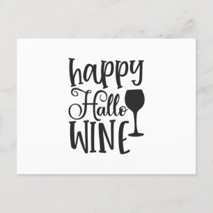 Happy Hallo Wine Postcard