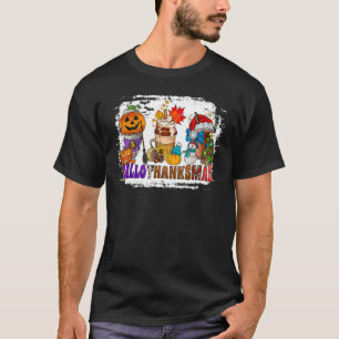 Happy HalloThankMas Coffee Halloween Christmas Tha T-Shirt