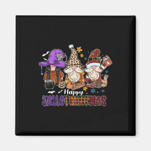 Happy Hallothankmas Gnomeis Halloween Thanksgiving Magnet