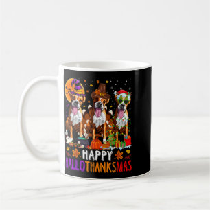Happy Hallothanksmas Boxer Dog Halloween Christmas Coffee Mug