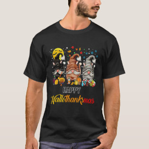 Happy Hallothanksmas Cat Gnomes  Cat  2 T-Shirt