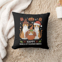 Happy Hallothanksmas Cats Halloween Christmas