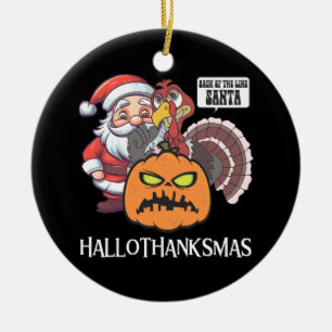 Happy Hallothanksmas Ceramic Tree Decoration