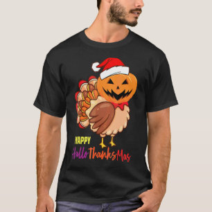 Happy Hallothanksmas Chicken Fall Autumn Thanksgi T-Shirt