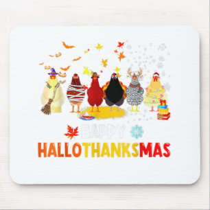 Happy Hallothanksmas Chickens Costume Halloween Th Mouse Pad