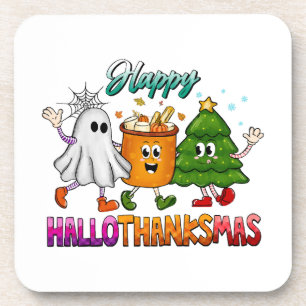 Happy Hallothanksmas Coaster