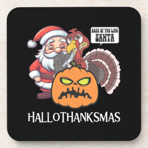 Happy Hallothanksmas Coaster