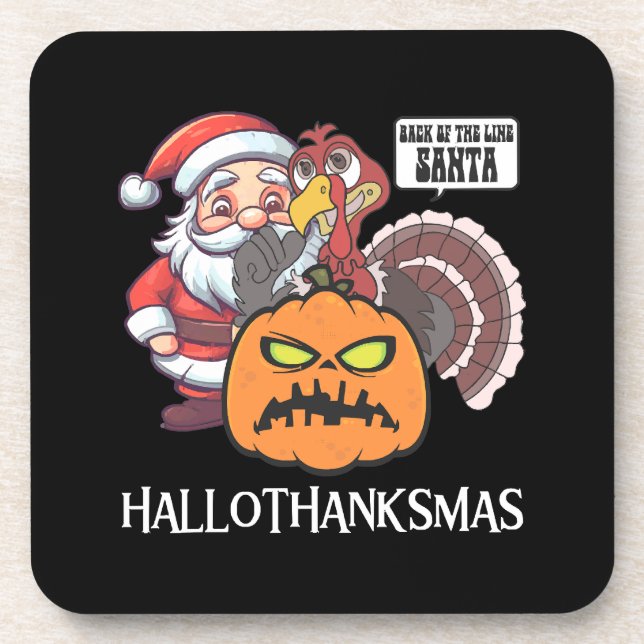 Happy Hallothanksmas Coaster (Front)