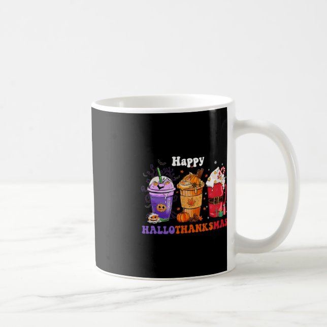 Happy Hallothanksmas Coffee Halloween Thanksgiving Mug (Right)
