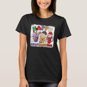 Happy Hallothanksmas Coffee Latte Halloween Thanks T-Shirt
