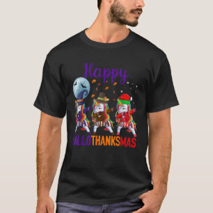 Happy Hallothanksmas Dabbing Unicorn Halloween Tha T-Shirt