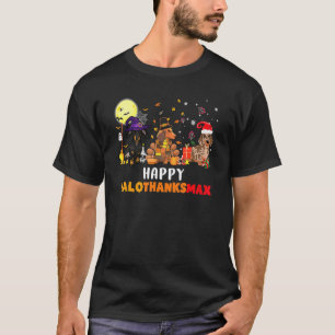 Happy Hallothanksmas Dachshund Dog Halloween Chri T-Shirt