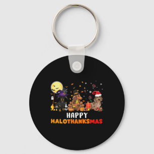 Happy Hallothanksmas Dachshund Dog Lover Halloween Key Ring