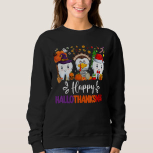 Happy HalloThanksMas Dental Boo Crew Dentist Assis Sweatshirt