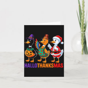 Happy Hallothanksmas Duck Lover Halloween Merry Ch Card