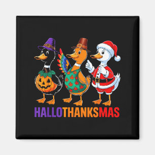 Happy Hallothanksmas Duck Lover Halloween Merry Ch Magnet