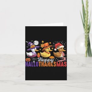 Happy Hallothanksmas Duck Thanksgiving Halloween Card