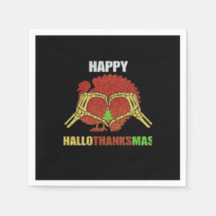 Happy Hallothanksmas Fun Holiday Season Mashup Napkin