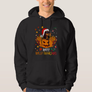 Happy Hallothanksmas Funny Dachshund Halloween Tha Hoodie