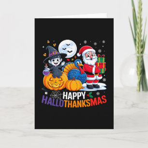 Happy Hallothanksmas Funny Halloween Thanksgiving Card