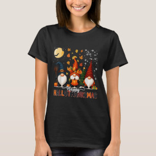 Happy Hallothanksmas Funny Halloween Thanksgiving  T-Shirt