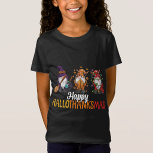 Happy Hallothanksmas Funny Halloween Thanksgiving T-Shirt