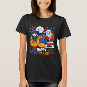 Happy Hallothanksmas Funny Halloween Thanksgiving  T-Shirt