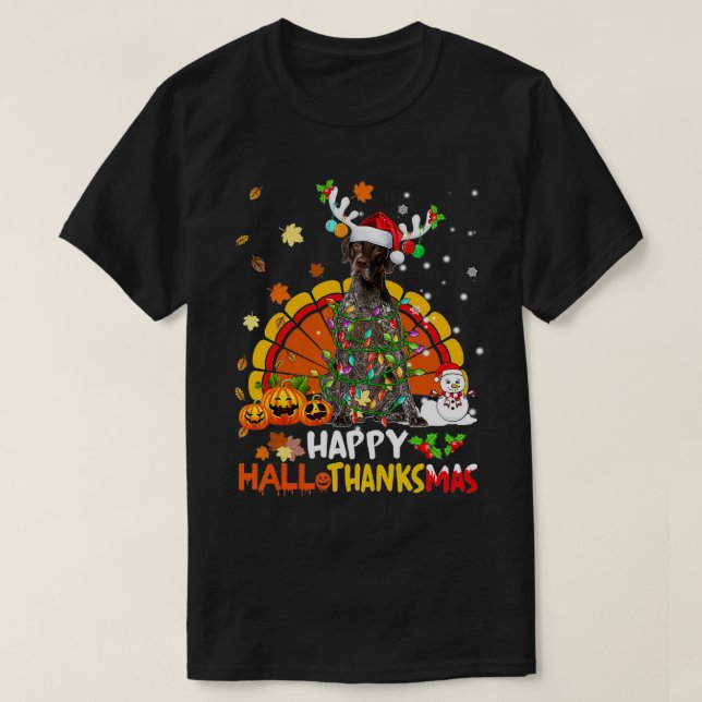 Happy Hallothanksmas German Shorthaired Pointer Do T-Shirt (Design Front)