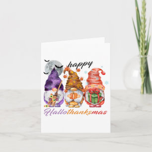 Happy Hallothanksmas Gnome Happy Thanksgiving Day  Card