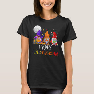 Happy Hallothanksmas Gnomes Halloween Christmas Th T-Shirt