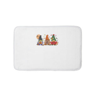Happy Hallothanksmas Gnomes Halloween Thanksgiving Bath Mat