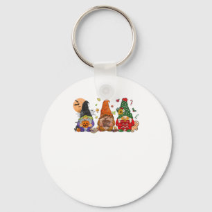 Happy Hallothanksmas Gnomes Halloween Thanksgiving Key Ring