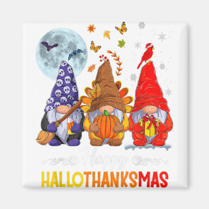Happy Hallothanksmas Gnomes Halloween Thanksgiving Magnet