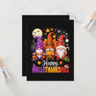 Happy HalloThanksMas Gnomes Invitation