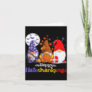 Happy hallothanksmas gnomes lover halloween merry card