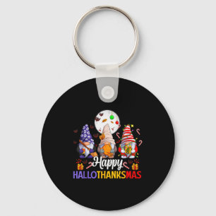 Happy Hallothanksmas Gnomes Lover Halloween Merry  Key Ring