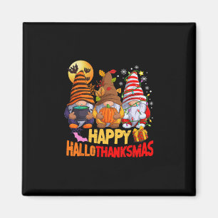 Happy Hallothanksmas Gnomes Lover Halloween Merry Magnet