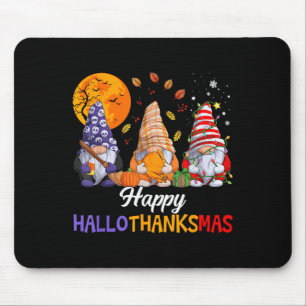 Happy Hallothanksmas Gnomes Lover Halloween Merry  Mouse Pad