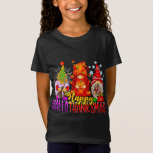 Happy Hallothanksmas Gnomes Lover Halloween Thanks T-Shirt