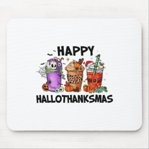 Happy Hallothanksmas Halloween Pumkin Thanksgiving Mouse Pad