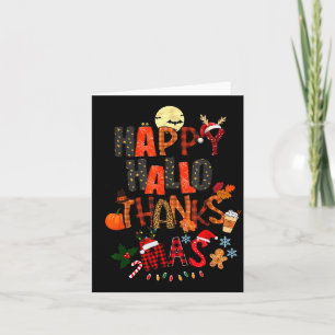 Happy Hallothanksmas Halloween Thanksgiving Christ Card