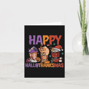 Happy Hallothanksmas Halloween Thanksgiving Christ Card