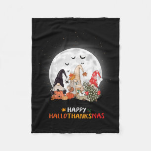 Happy Hallothanksmas Halloween Thanksgiving Christ Fleece Blanket